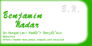 benjamin madar business card